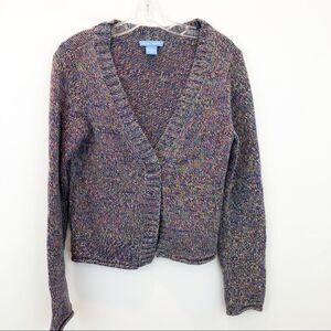 White + Warren multicolored v neck cardigan Size Medium